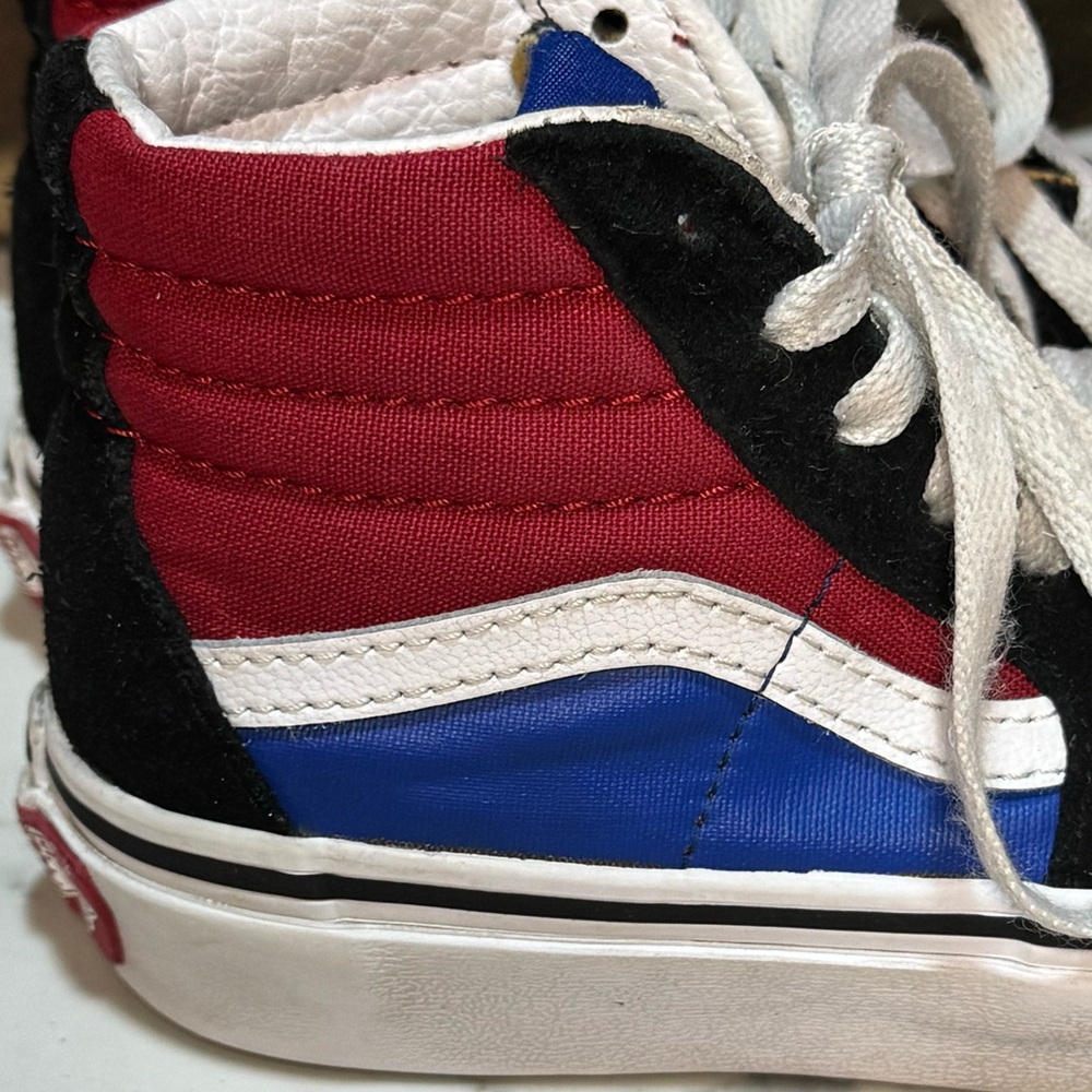 Vans Kids High-Top Sneakers - Black, Red, White, Blue Size 11.5c - Picture 4 of 9